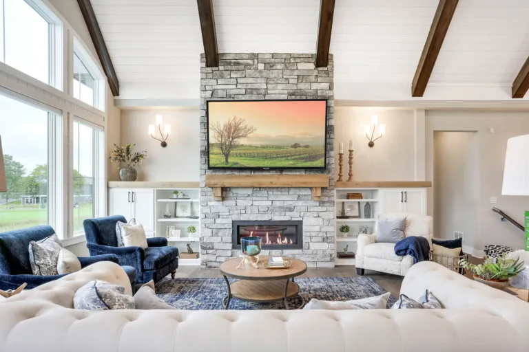 Custom fireplace built-in cabinets