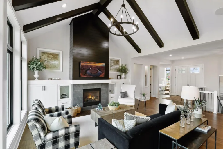 Custom fireplace built-in cabinets
