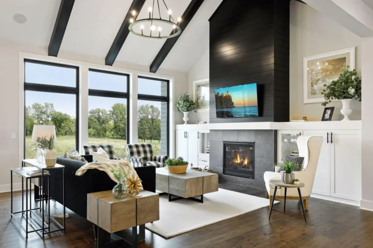 Custom fireplace built-in cabinets