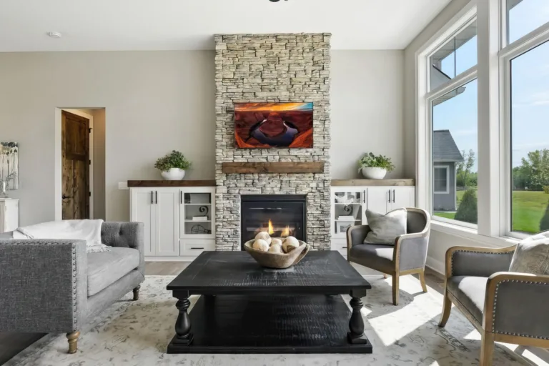 Custom fireplace built-in cabinets