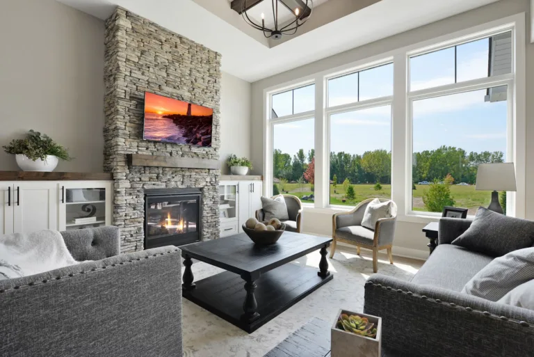 Custom fireplace built-in cabinets