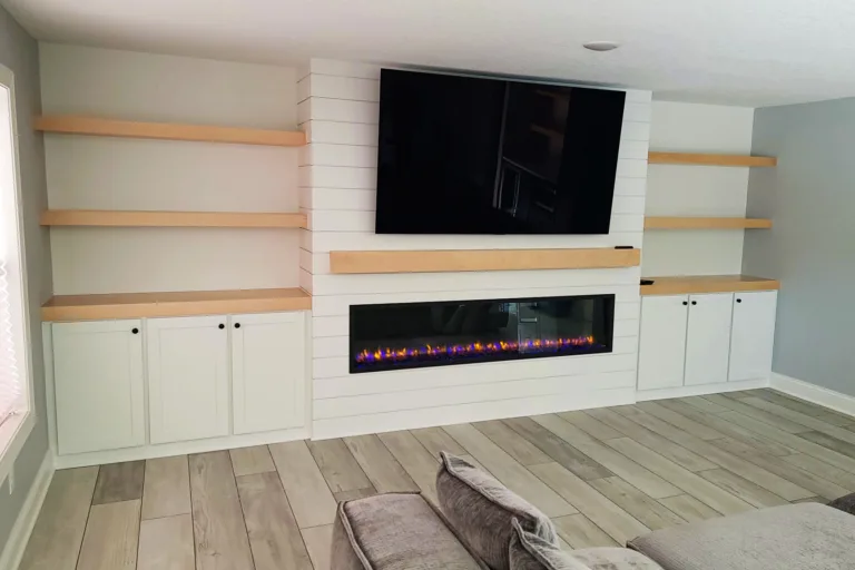 Custom fireplace built-in cabinets