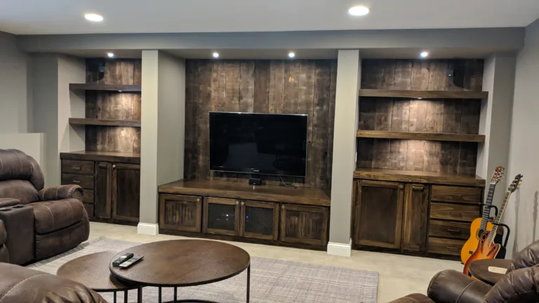 Custom fireplace built-in cabinets